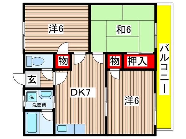 タウンハウス川名の物件間取画像